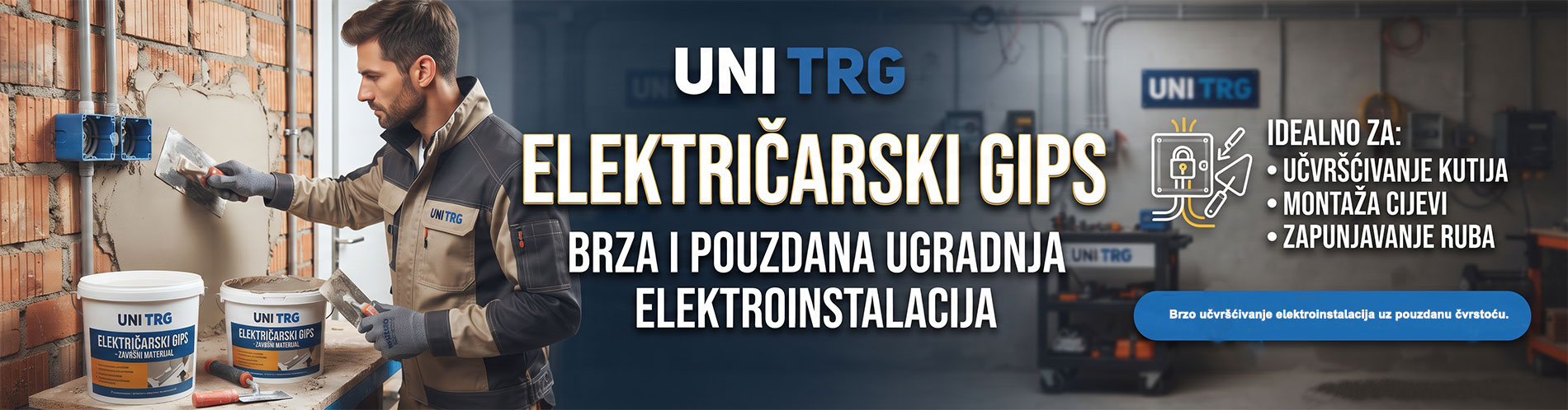 Električarski gips | Gips za elektroinstalacije i montažu