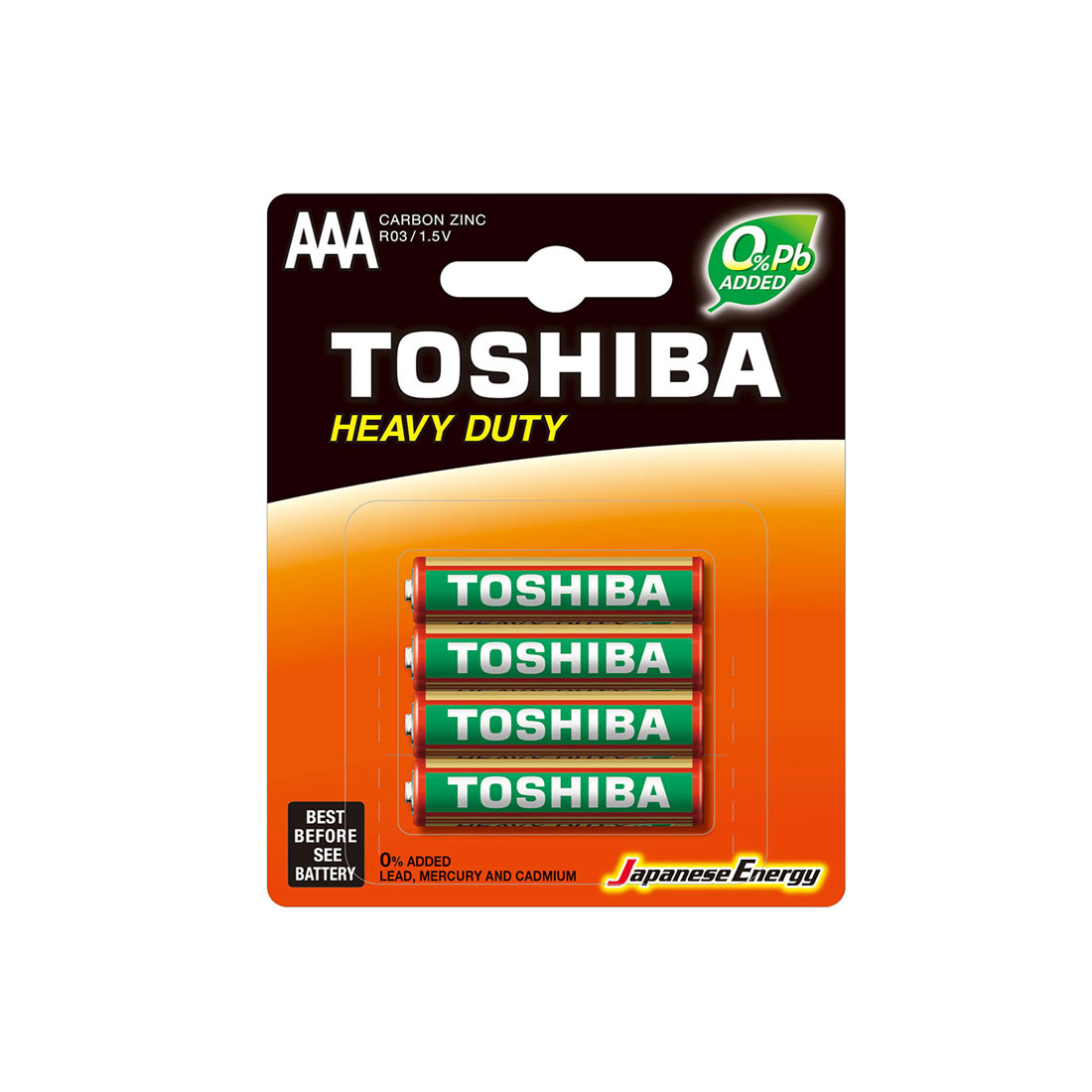 UN18482 Baterijski uložak ZnCl R03 AAA 1,5V/4 kom TOSHIBA