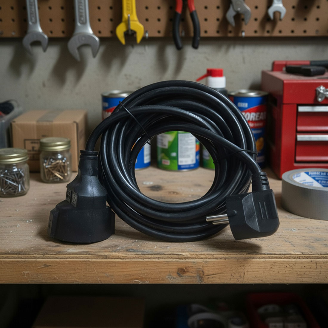 UN15649 Kabel produžni vrtni 5met CRNI