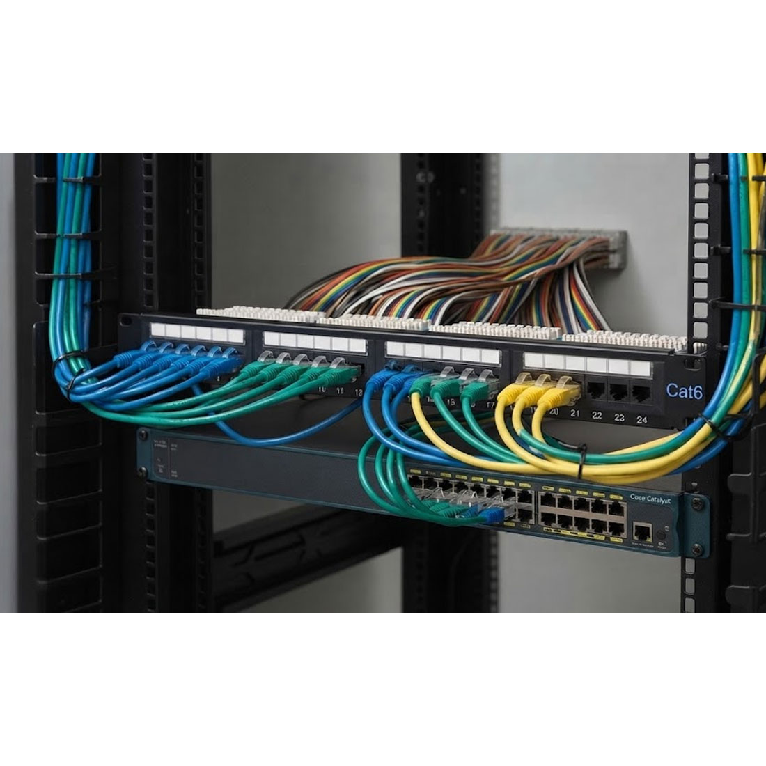 UN17201 Patch panel 24port 1U 19" Cat6 UTP/str. nosać