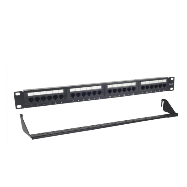 Patch panel 24-port 1U 19" Cat6 UTP sa stražnjim nosačem