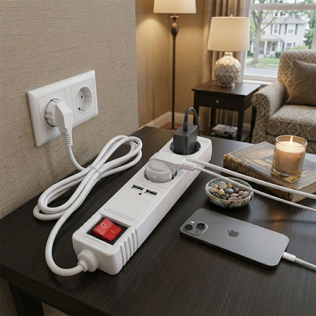 UN18068 PP315P 2USB 5V 2.1A produžna priključnica 3/1,5