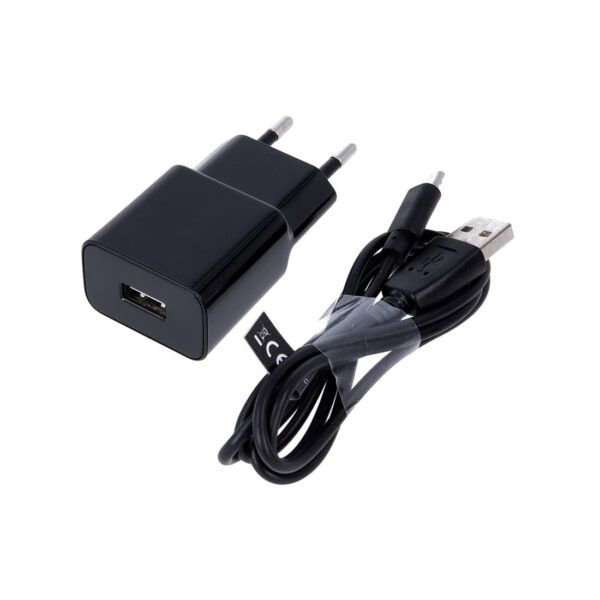 USB Punjač 230V / 5V 2.1A Crni s Micro USB Kabelom