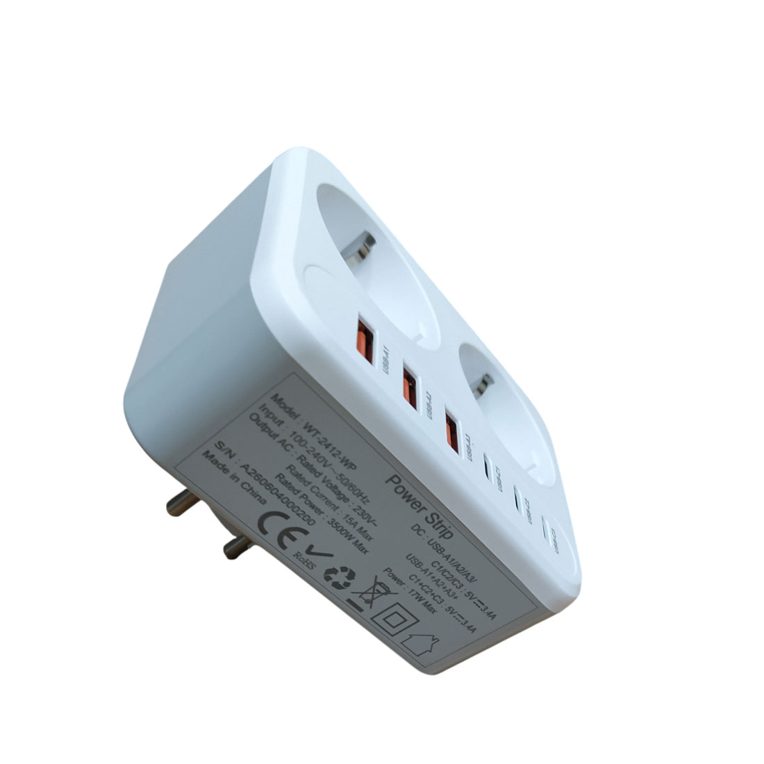 UN18499 Utikač šuko USB WT-2413-WP