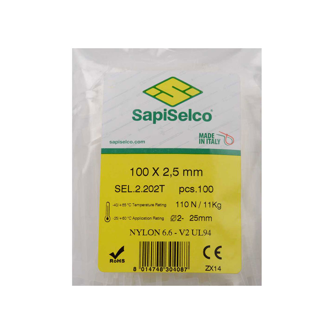 UN11250 V10025 Vezica PVC za označavanje 100x2,5 /100