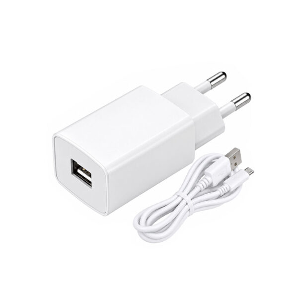 USB Punjač 230V / 5V 2.1A Bijeli s Micro USB Kabelom